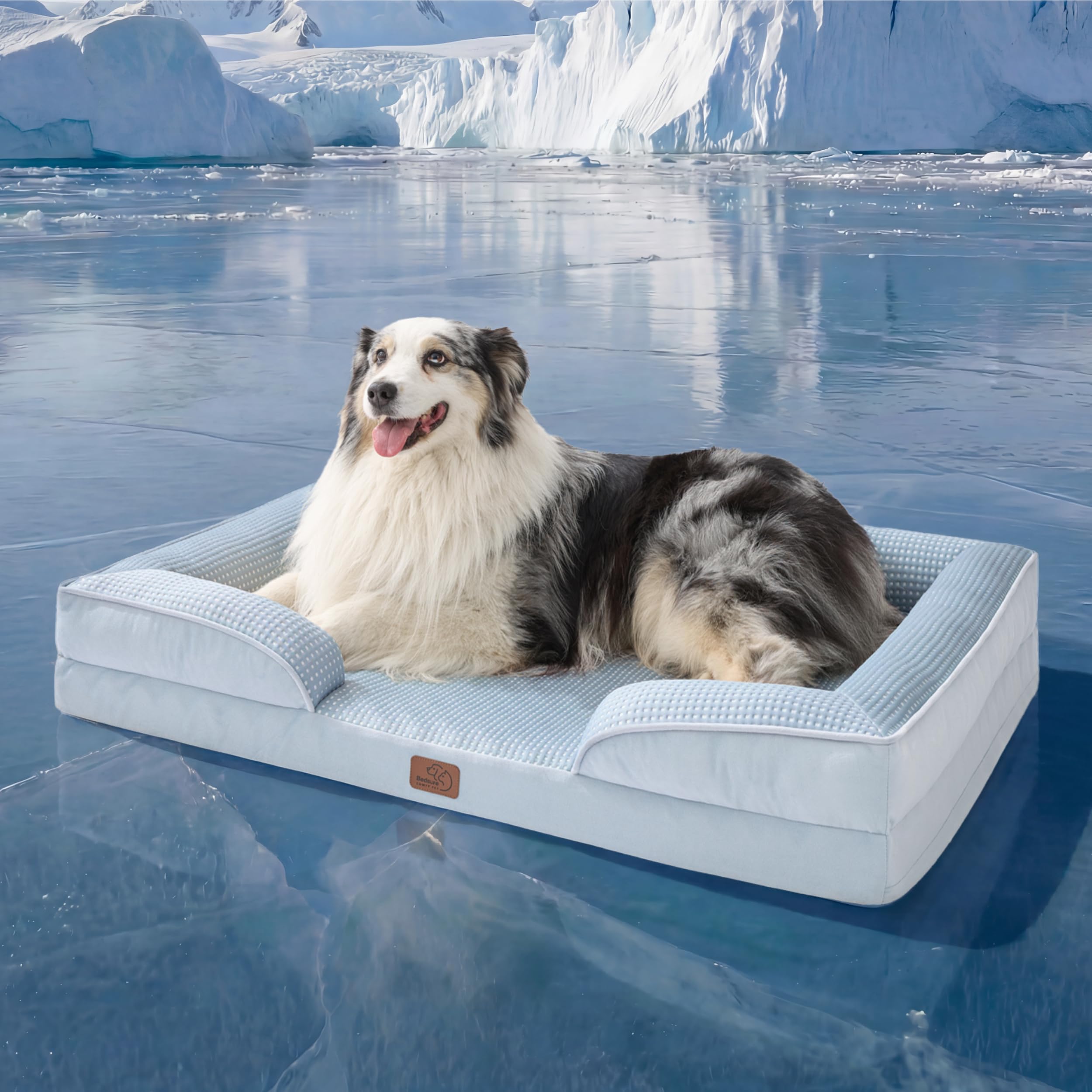 Bedsure Orthopedic Dog Bed - Washable Bolster Dog Cat Sofa Beds, Supportive Foam Pet Couch Bed with Removable Washable Cover, Waterproof Lining and Nonskid Bottom