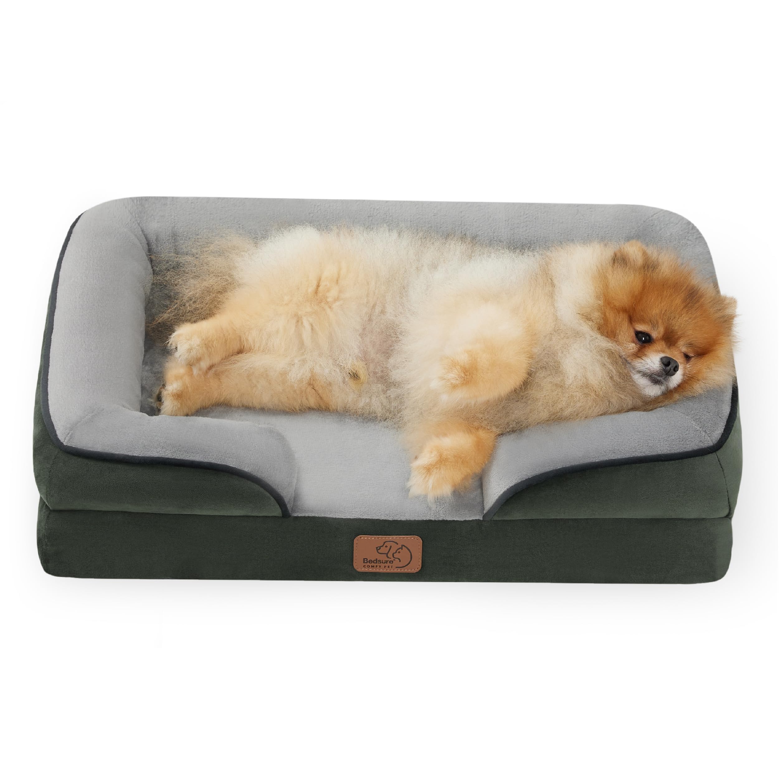 Bedsure Orthopedic Dog Bed - Washable Bolster Dog Cat Sofa Beds, Supportive Foam Pet Couch Bed with Removable Washable Cover, Waterproof Lining and Nonskid Bottom