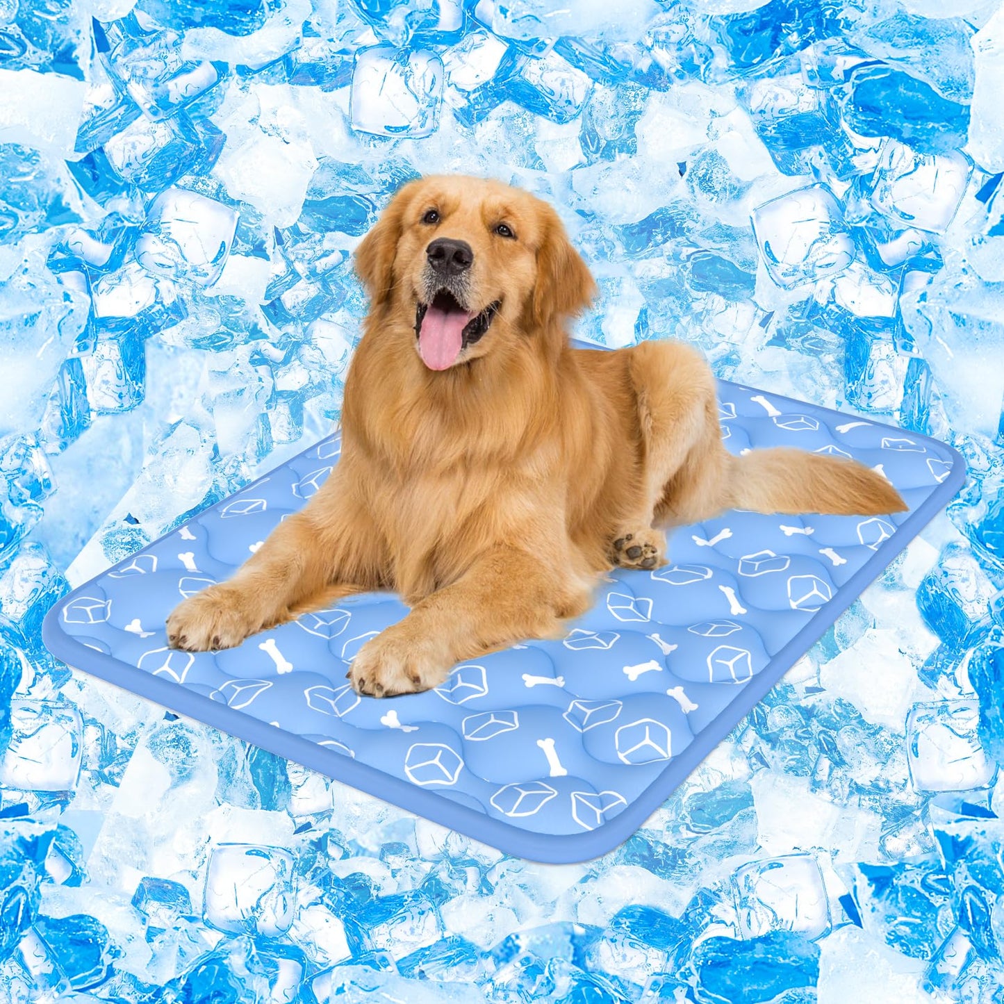 Cooling Dog Mat Arc-Chill Breathable Crate Pad Blue Green