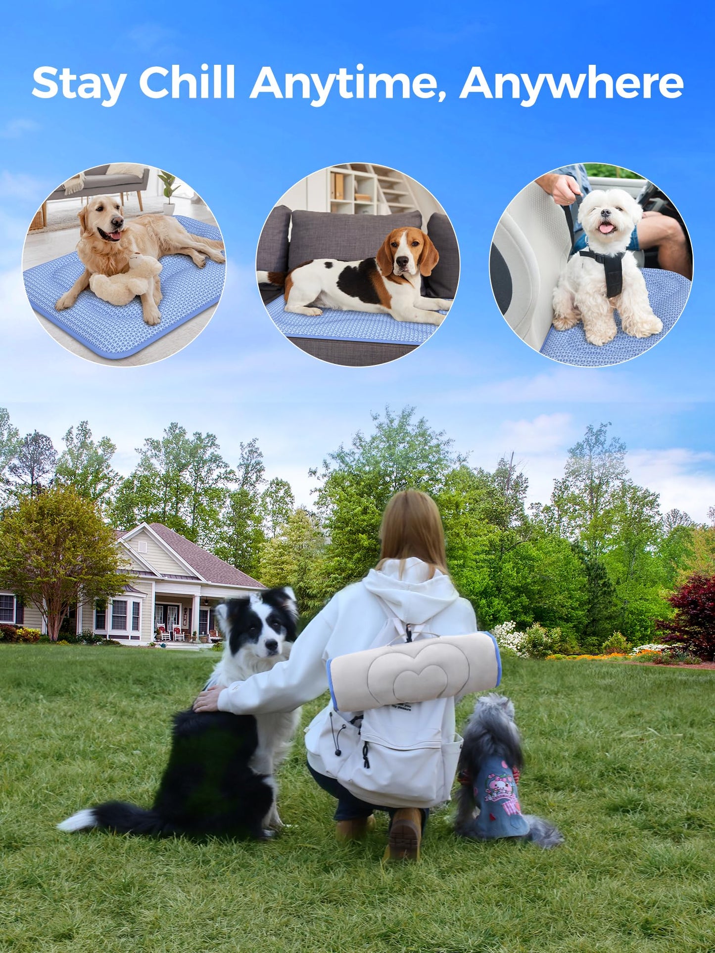 Cooling Pet Mat Breathable Crate Pad Washable