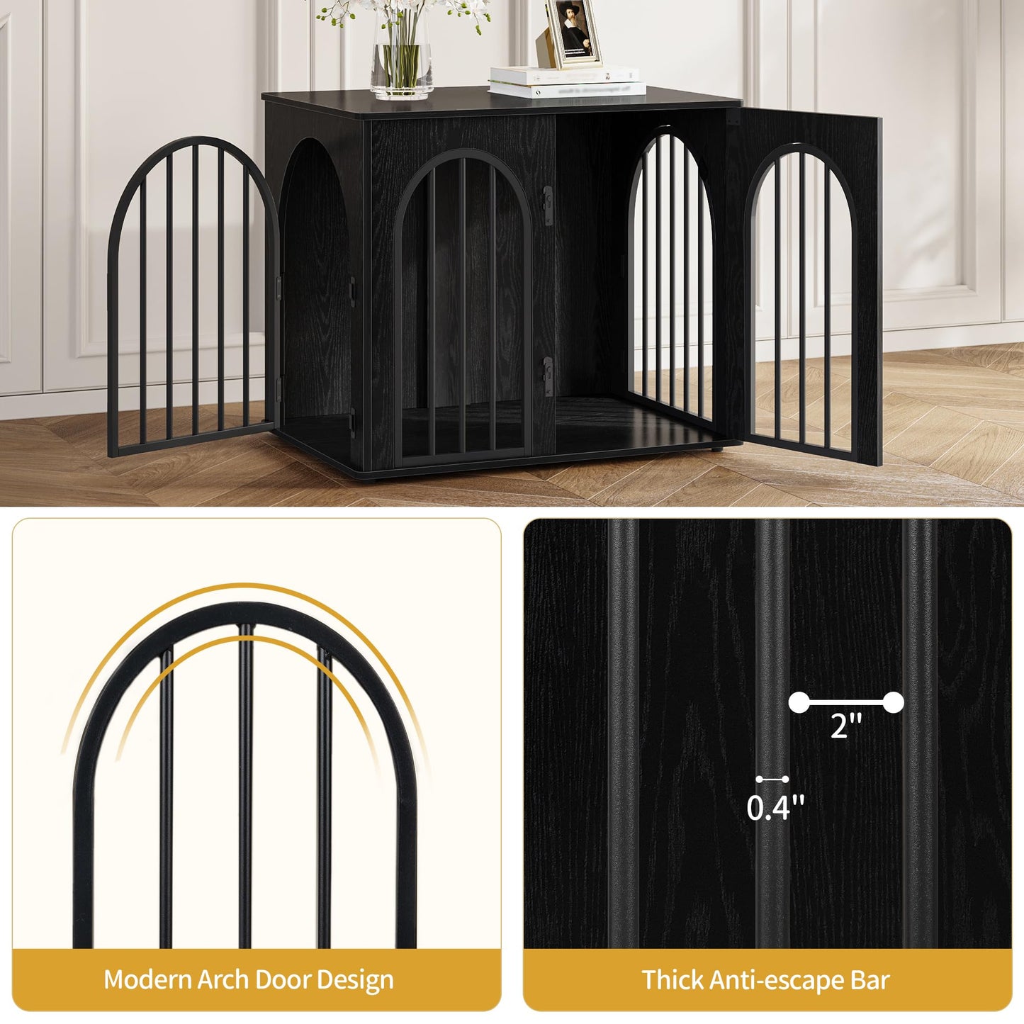 Wooden Dog Crate Furniture Indoor Kennel End Table TV Stand
