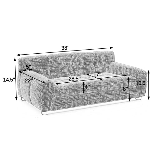 38" Large Dog Sofa Bed, Elevated Dog Bed with Backrest and Armrests, Soft Memory Foam Couches for Large and Medium-Sized Pets, Durable Linen Pet Couch Furniture, Beige