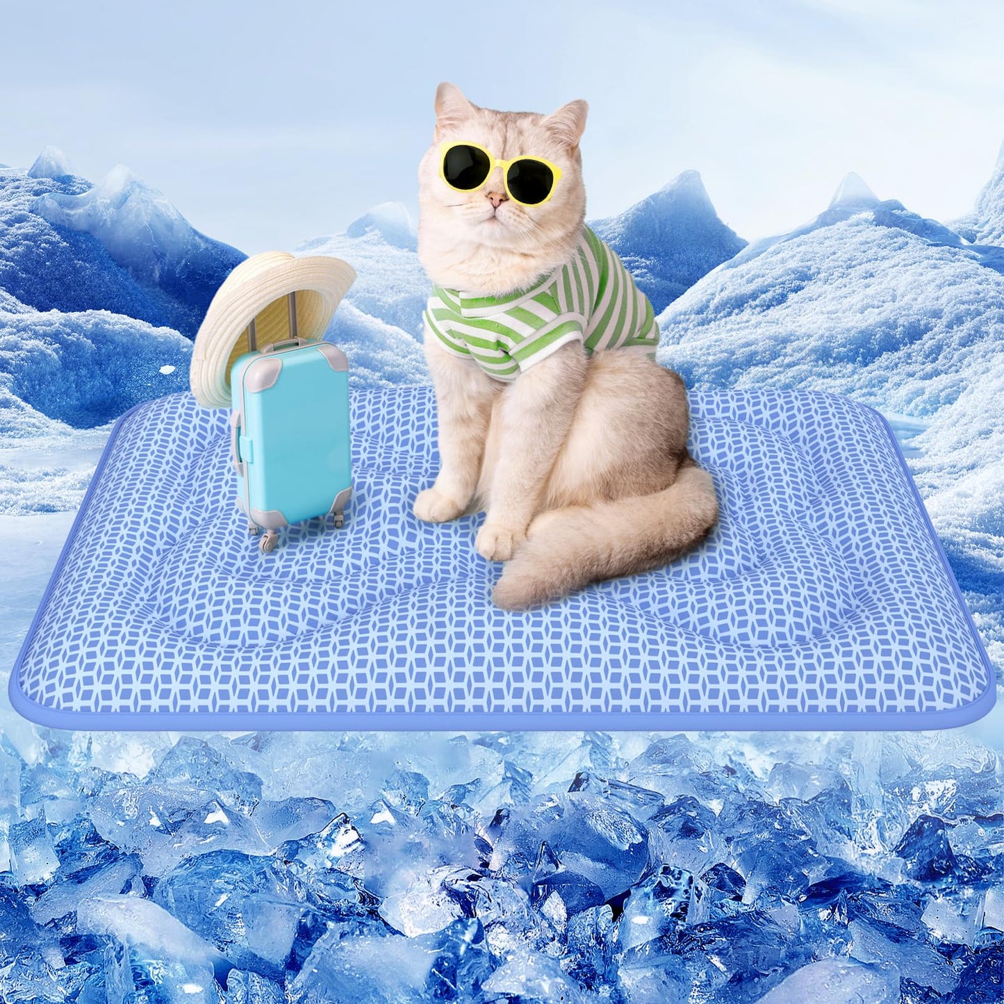 Cooling Pet Mat Breathable Crate Pad Washable