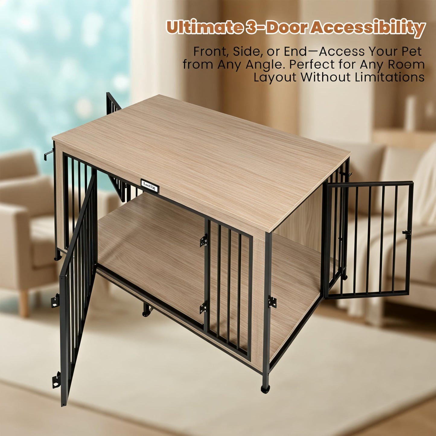 Dog Crate Furniture End Table Wooden Indoor Kennel