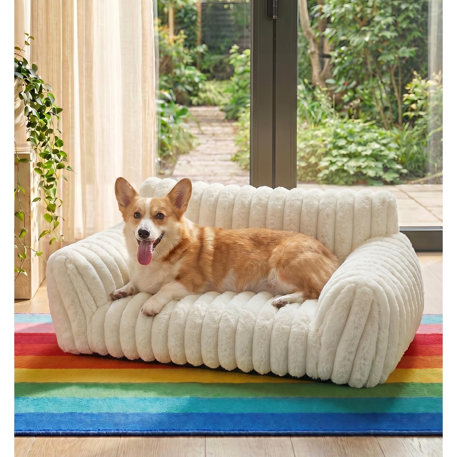 Norvianic Cat Couch Bed for Small Cats & Indoor Cats, Square Cat Bed and Pet Sofa for Small/Medium Dogs - Removable Washable Dog Bed Cover