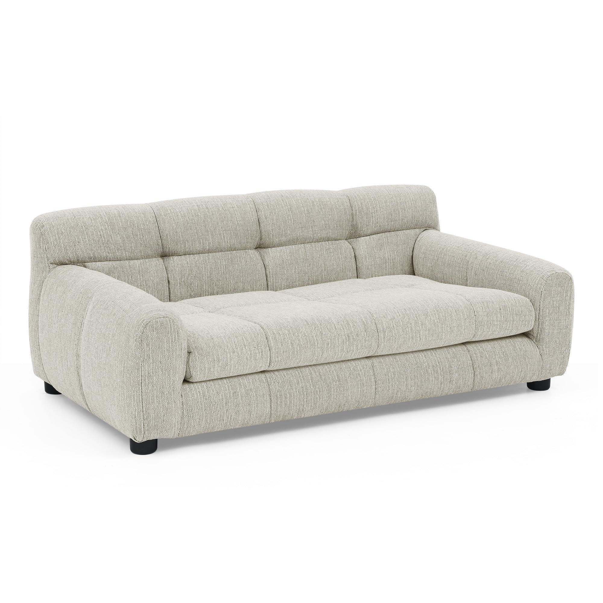 38" Large Dog Sofa Bed, Elevated Dog Bed with Backrest and Armrests, Soft Memory Foam Couches for Large and Medium-Sized Pets, Durable Linen Pet Couch Furniture, Beige
