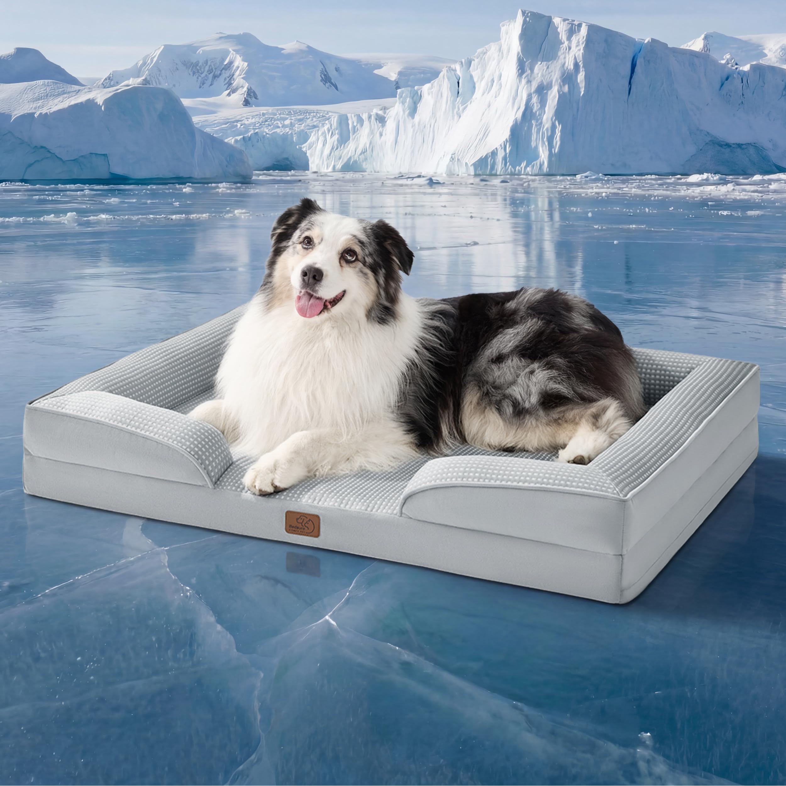 Bedsure Orthopedic Dog Bed - Washable Bolster Dog Cat Sofa Beds, Supportive Foam Pet Couch Bed with Removable Washable Cover, Waterproof Lining and Nonskid Bottom