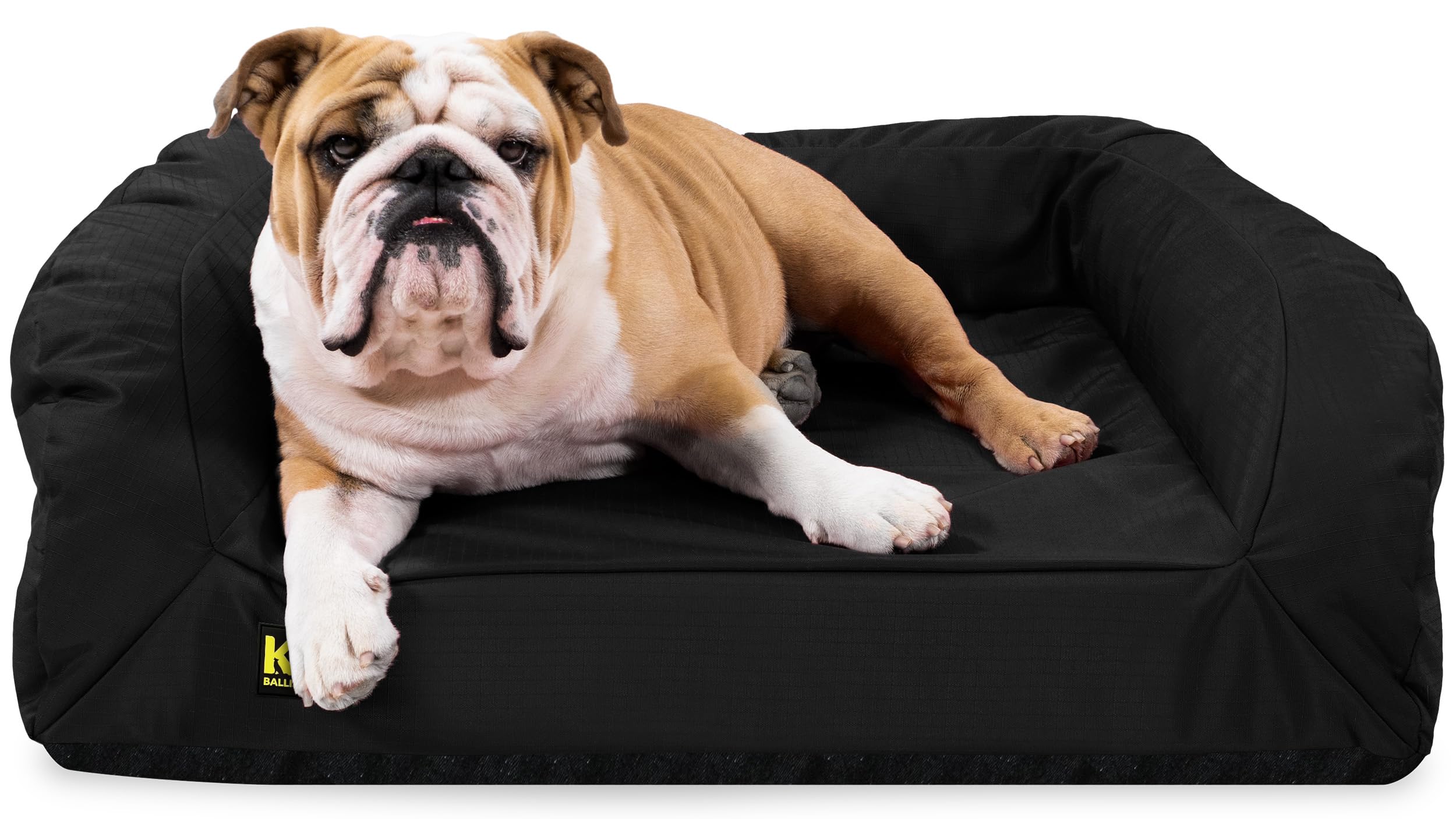K9 Ballistics Tough Orthopedic Bolster Dog Bed - Washable, Durable and Water Resistant Dog Bed - Made for Small, Medium, Large, XL, XXL Dogs, Colors: Black, Red, Green, Tan, Blue, Lattice..