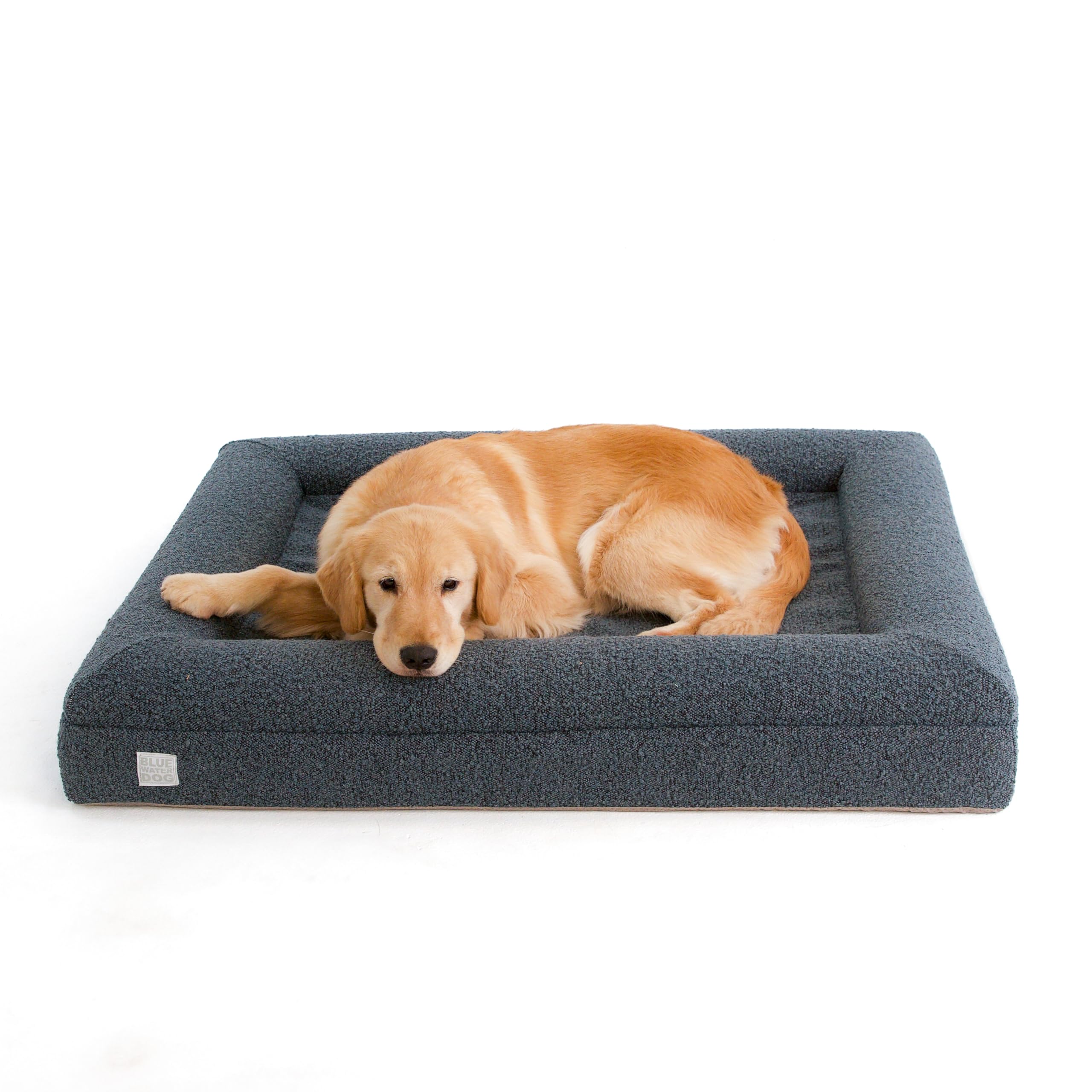 Bluewater Dog Boucle Orthopedic Memory Foam Bed with Machine Washable Boucle Cover and Waterproof Liner