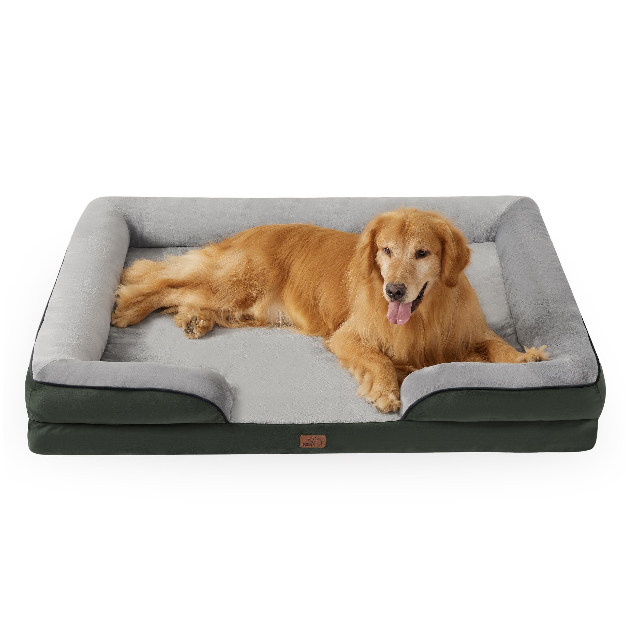 Bedsure Orthopedic Dog Bed - Washable Bolster Dog Cat Sofa Beds, Supportive Foam Pet Couch Bed with Removable Washable Cover, Waterproof Lining and Nonskid Bottom