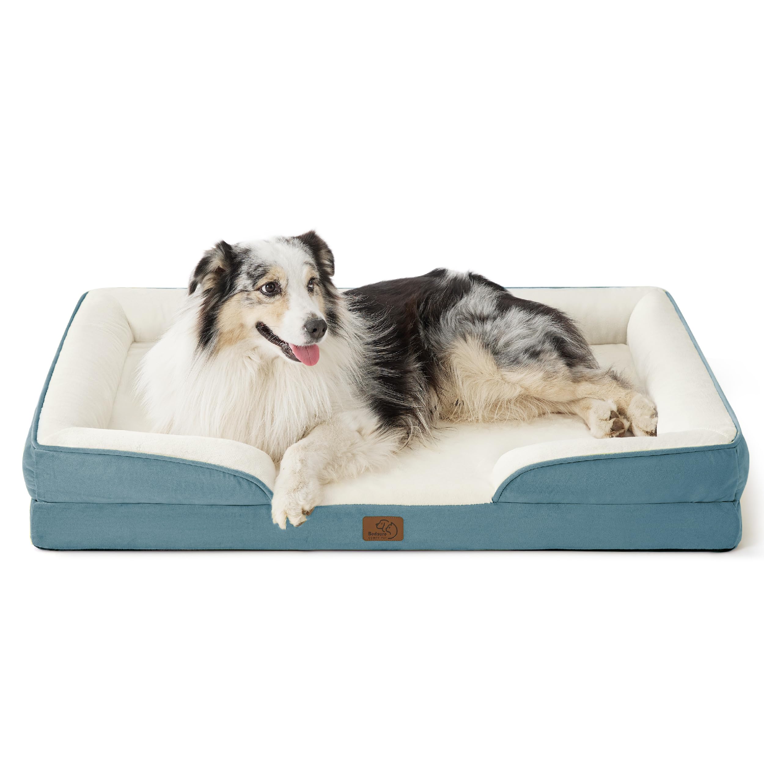 Bedsure Orthopedic Dog Bed - Washable Bolster Dog Cat Sofa Beds, Supportive Foam Pet Couch Bed with Removable Washable Cover, Waterproof Lining and Nonskid Bottom