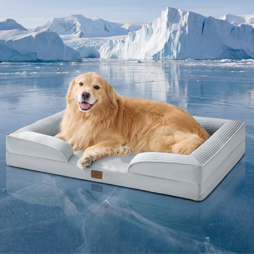 Bedsure Orthopedic Dog Bed - Washable Bolster Dog Cat Sofa Beds, Supportive Foam Pet Couch Bed with Removable Washable Cover, Waterproof Lining and Nonskid Bottom