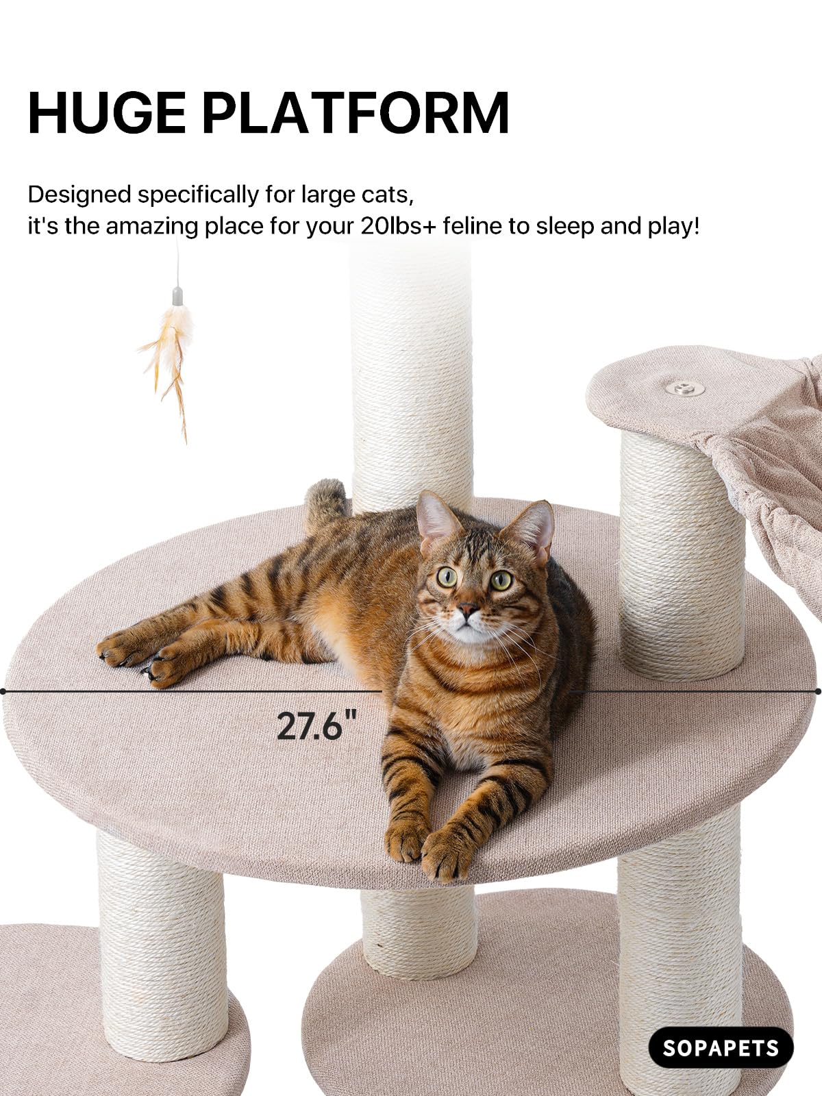 Sopapets Extra Large Cat Tree for Indoor Cats Large Adult
