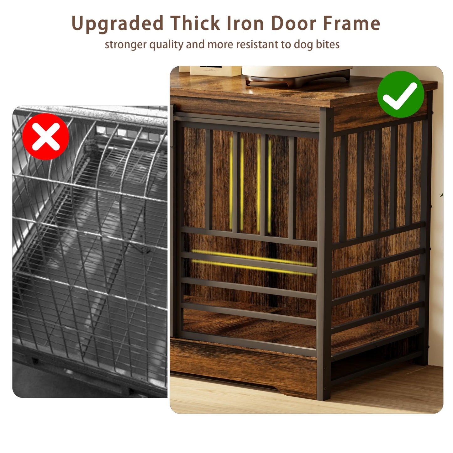 Double Dog Crate Furniture XL Indoor Kennel Divider TV Stand