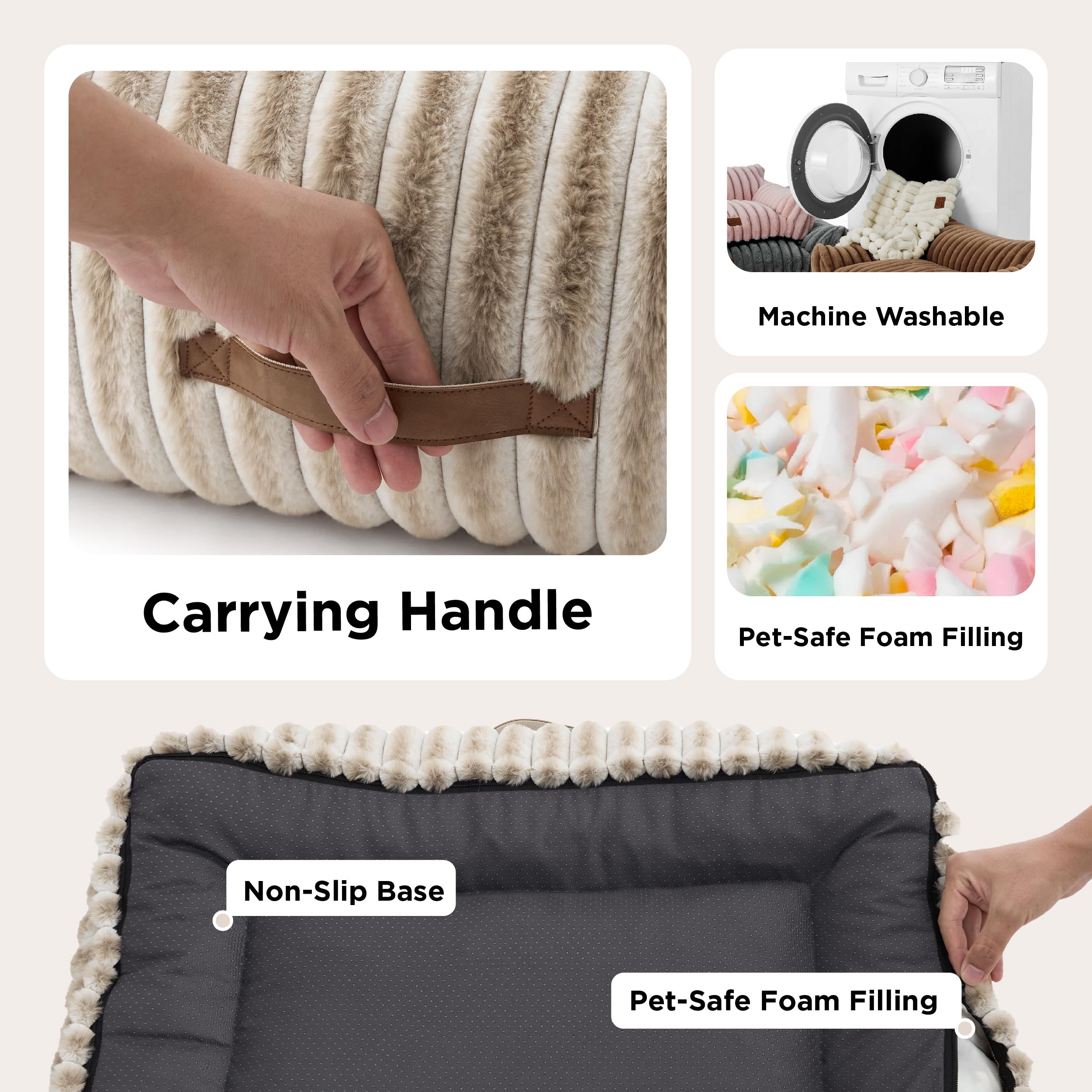 Bedsure Cute Pet Couch - Fluffy Cat Sofa with Premium Soft Corduroy Fleece, Fuzzy Pet Couch Bed with Removable Washable Cover, Supportive Cat Chair