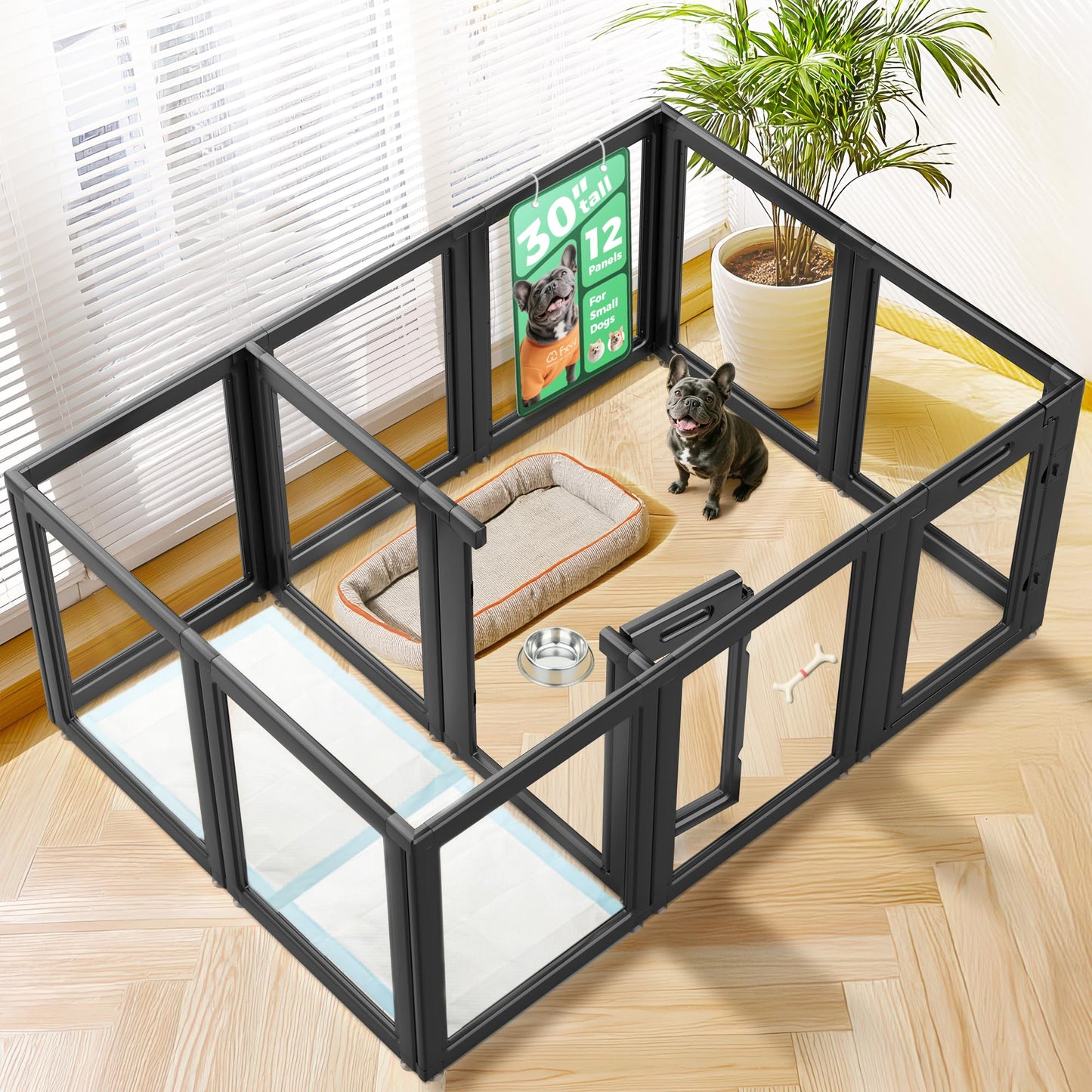 FXW AuraSpace Acrylic Indoor Dog Playpen