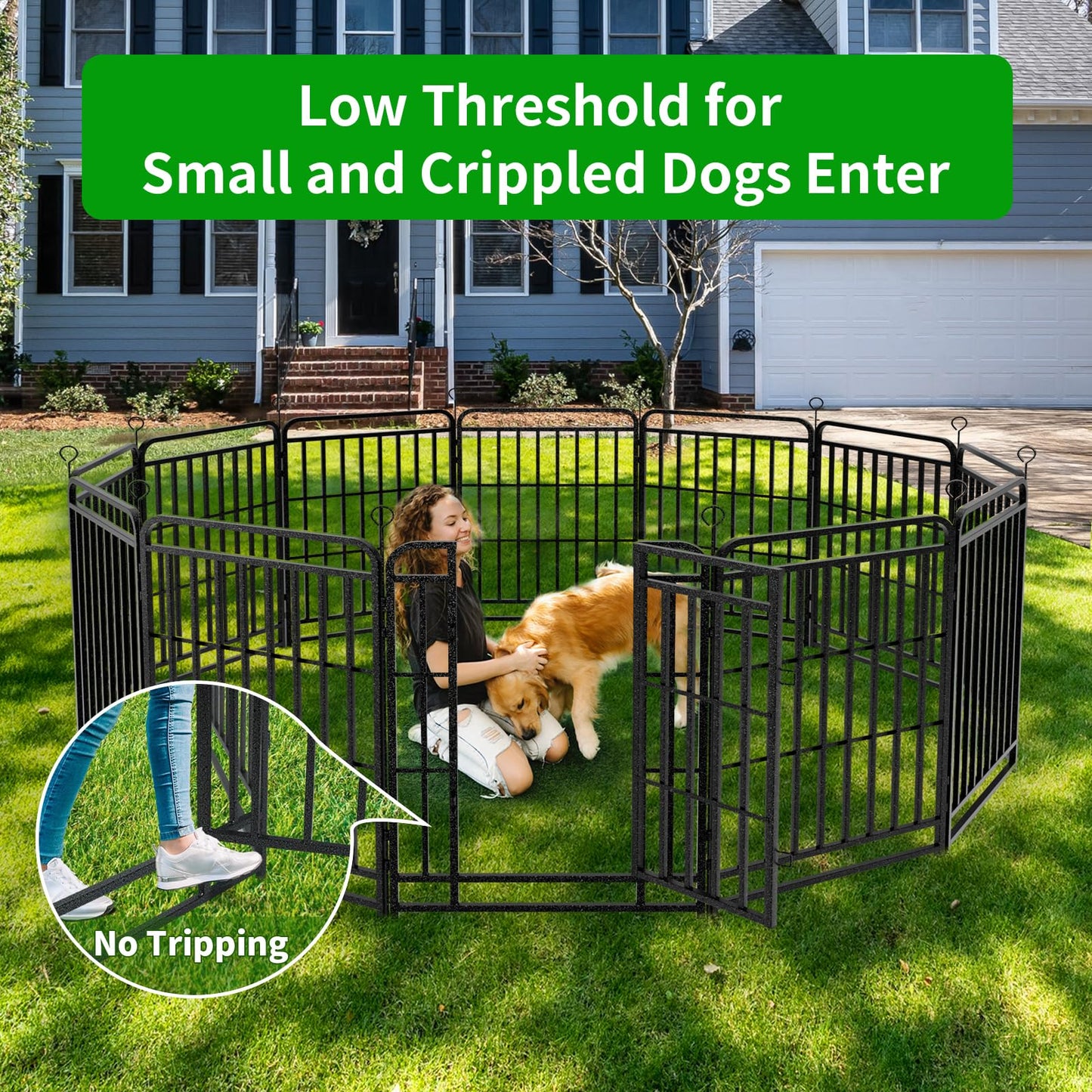 Kfvigoho Dog Playpen Heavy Duty Dog Fence with Thick
