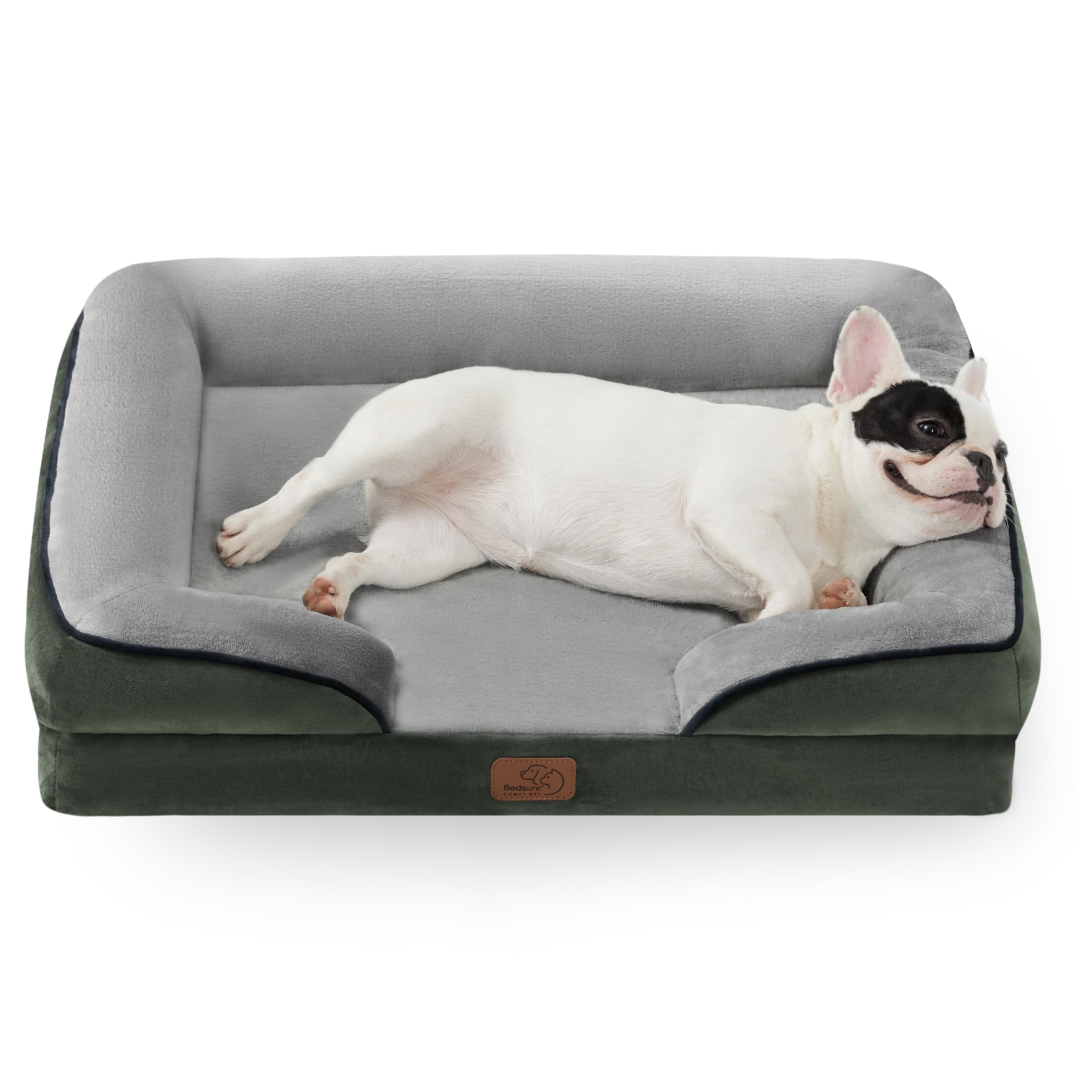 Bedsure Orthopedic Dog Bed - Washable Bolster Dog Cat Sofa Beds, Supportive Foam Pet Couch Bed with Removable Washable Cover, Waterproof Lining and Nonskid Bottom
