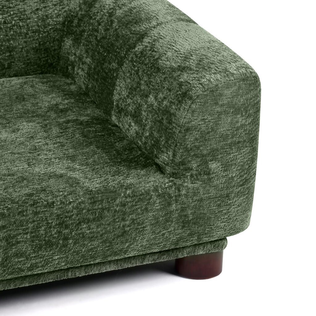 Oakvera Dog Couch Sofa for Large & Extra Large Dogs, Elevated Pet Bed with Legs, Button Tufted Chenille Dog Couch with Backrest and Armrests, Modern Indoor Dog Furniture