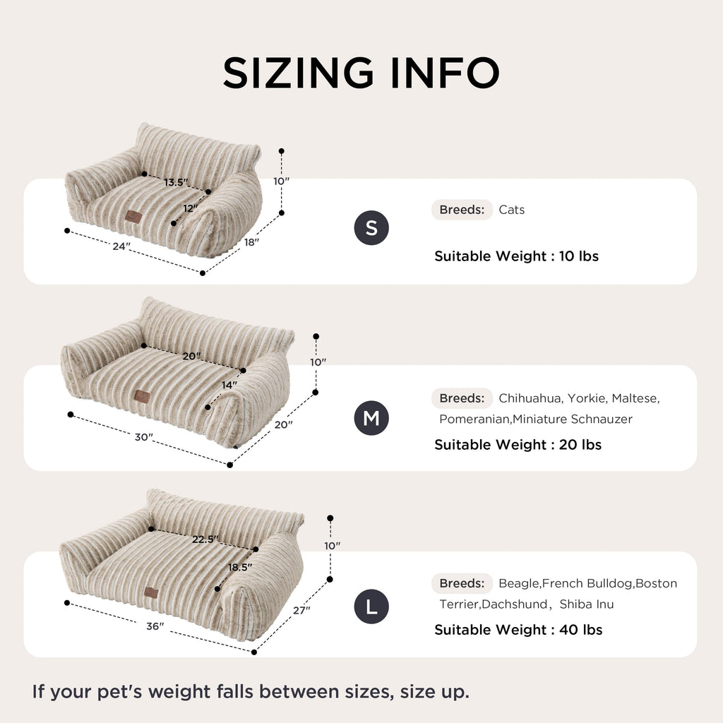 Bedsure Cute Pet Couch - Fluffy Cat Sofa with Premium Soft Corduroy Fleece, Fuzzy Pet Couch Bed with Removable Washable Cover, Supportive Cat Chair