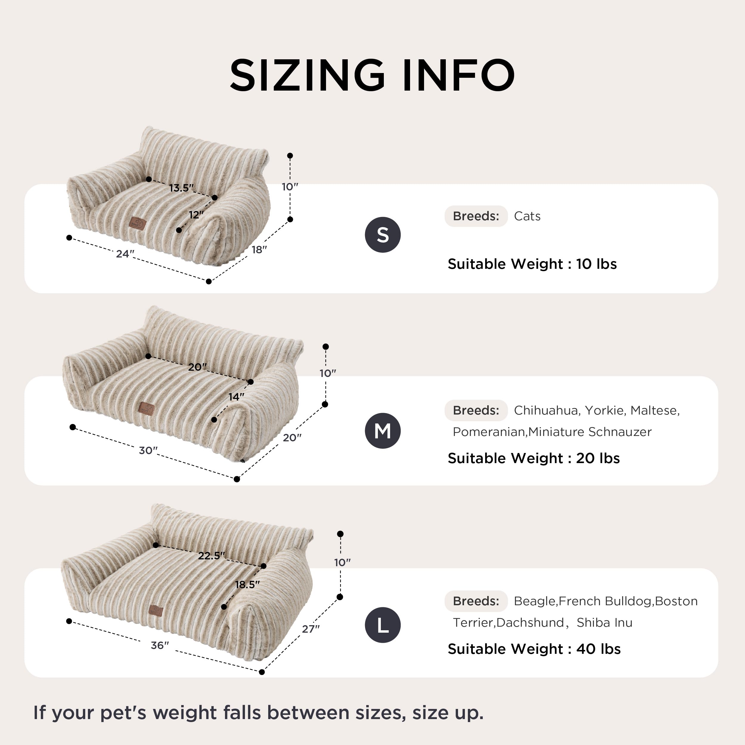 Bedsure Cute Pet Couch - Fluffy Cat Sofa with Premium Soft Corduroy Fleece, Fuzzy Pet Couch Bed with Removable Washable Cover, Supportive Cat Chair
