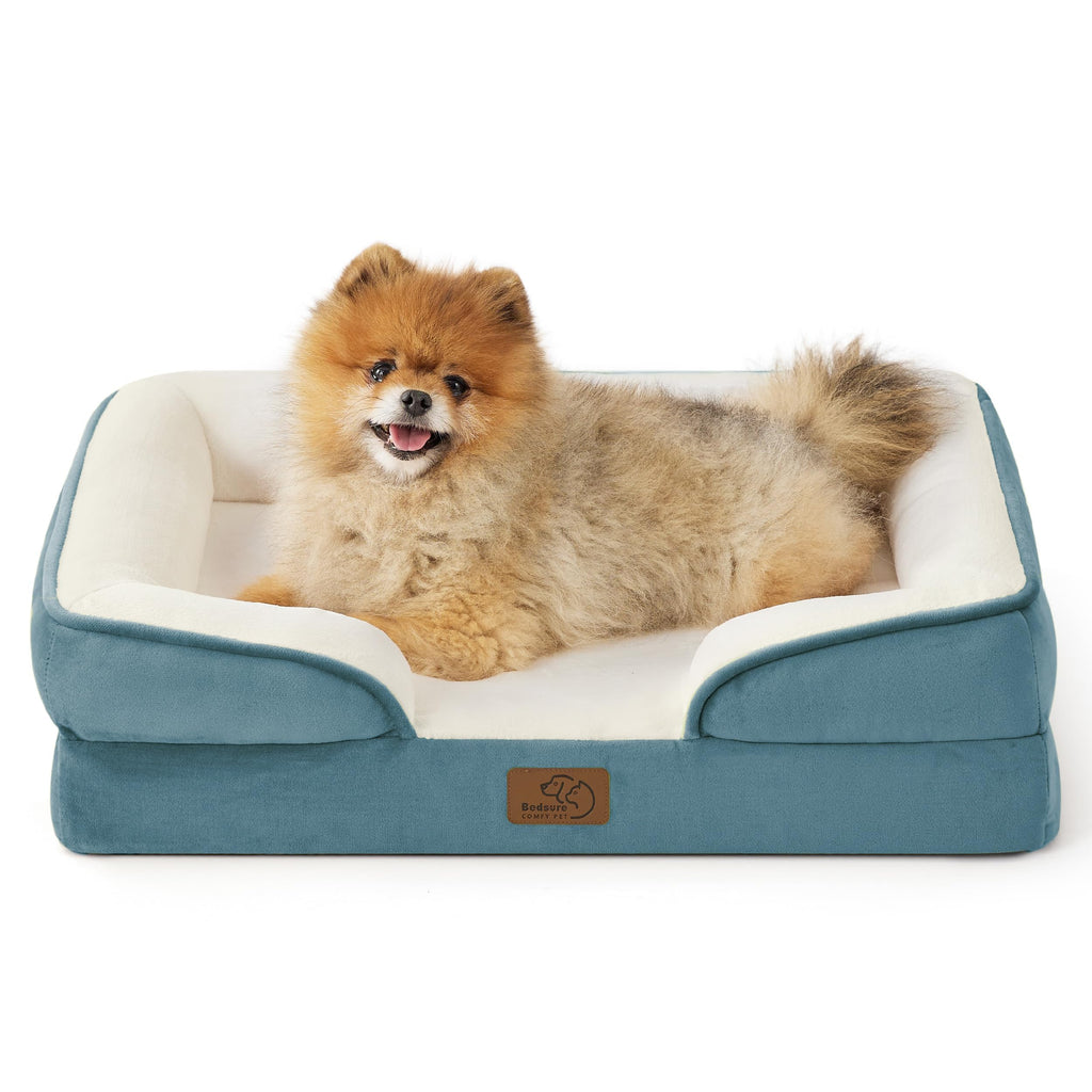 Bedsure Orthopedic Dog Bed - Washable Bolster Dog Cat Sofa Beds, Supportive Foam Pet Couch Bed with Removable Washable Cover, Waterproof Lining and Nonskid Bottom