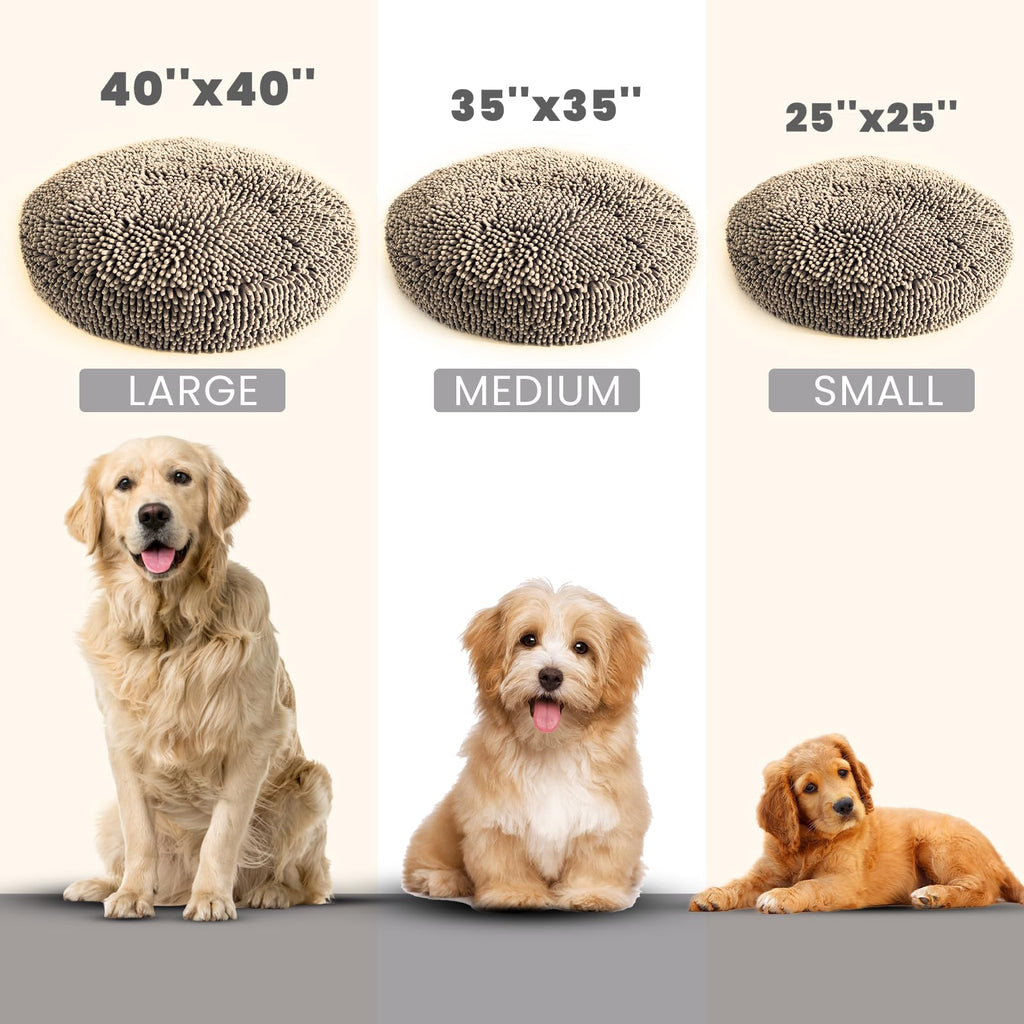 Muddy Mat® Cloud K-9 Bed for Dogs & Cats, Soft & Relaxing Donut Dog Bed, Chenille Material, Removable Cover, Washable & Dryer Safe