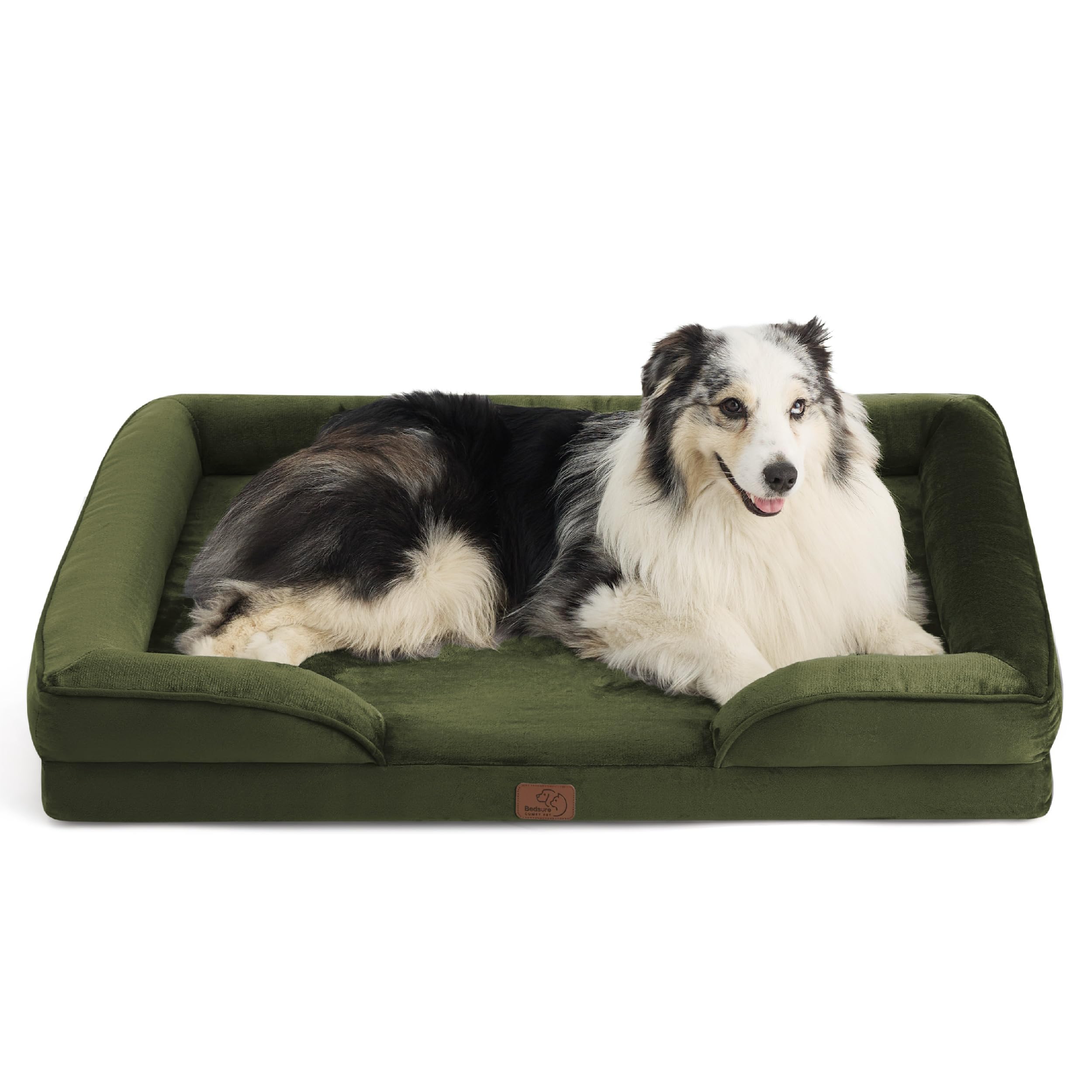 Bedsure Orthopedic Dog Bed - Washable Bolster Dog Cat Sofa Beds, Supportive Foam Pet Couch Bed with Removable Washable Cover, Waterproof Lining and Nonskid Bottom
