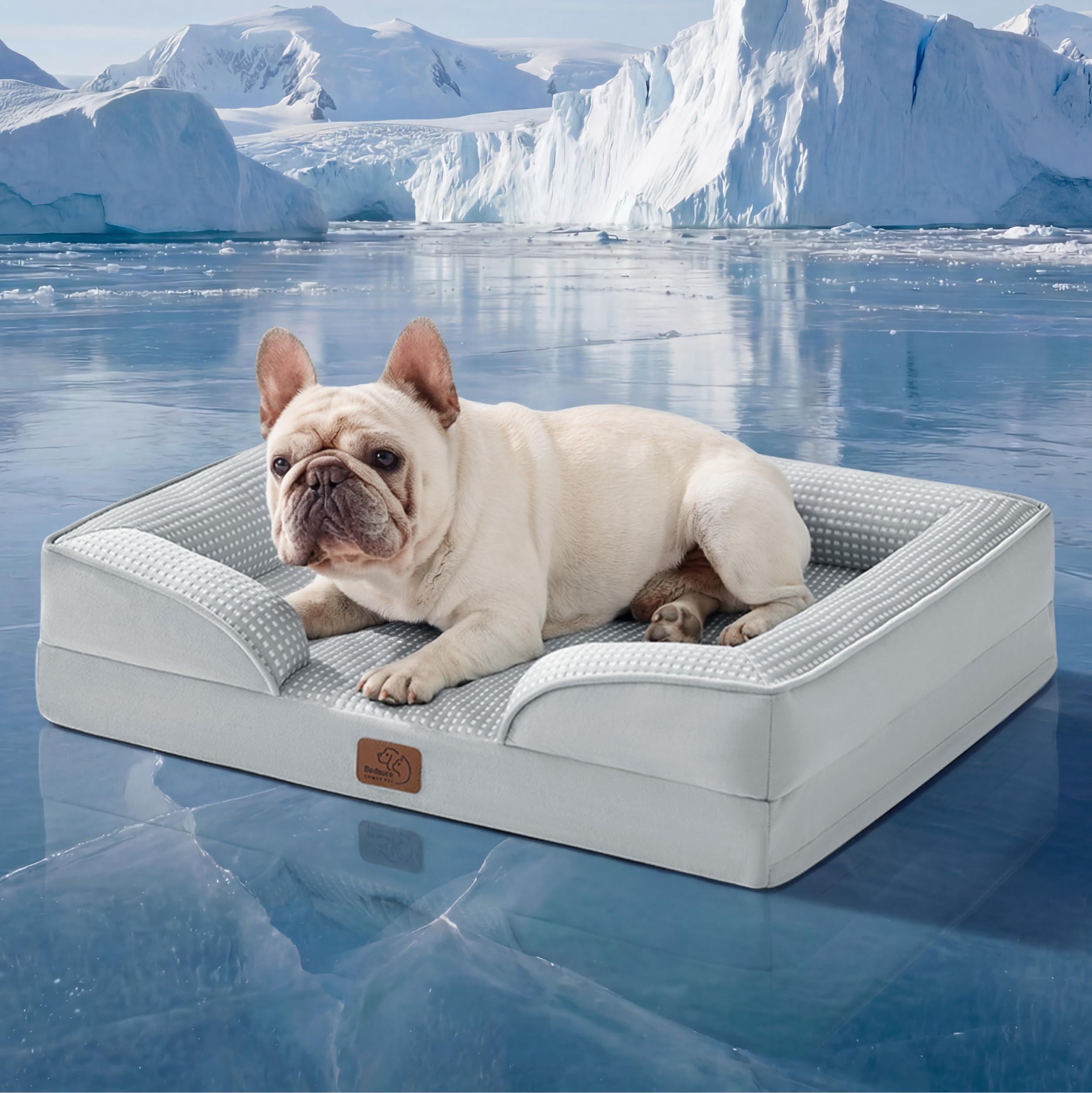 Bedsure Orthopedic Dog Bed - Washable Bolster Dog Cat Sofa Beds, Supportive Foam Pet Couch Bed with Removable Washable Cover, Waterproof Lining and Nonskid Bottom