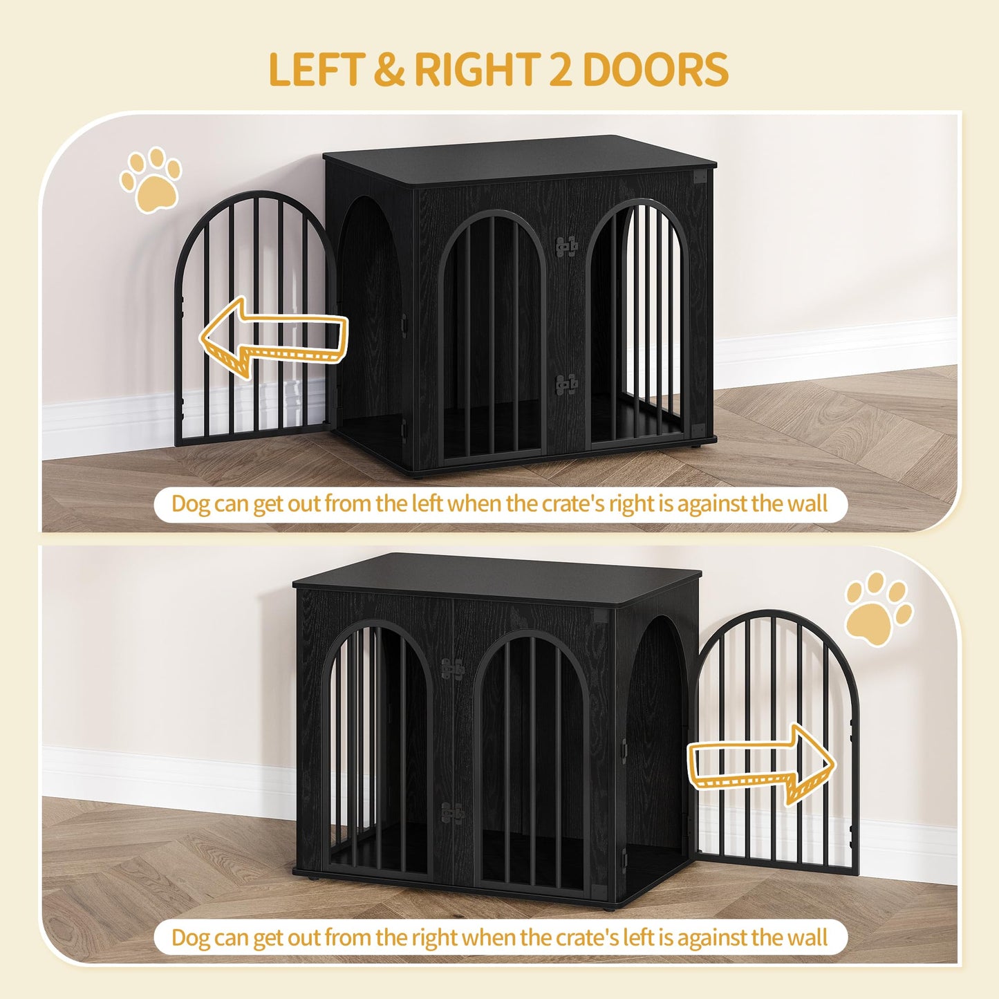 Wooden Dog Crate Furniture Indoor Kennel End Table TV Stand