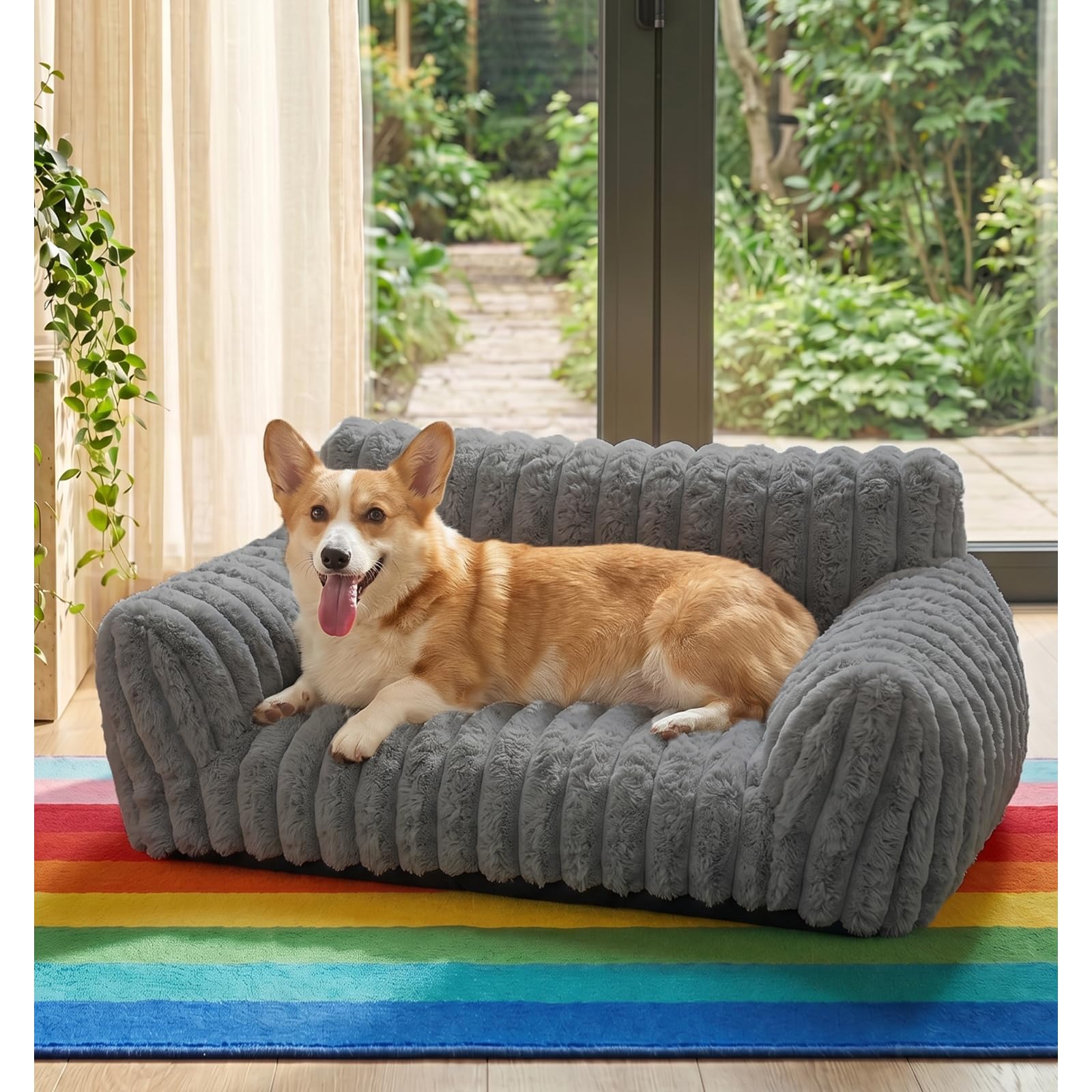 Norvianic Cat Couch Bed for Small Cats & Indoor Cats, Square Cat Bed and Pet Sofa for Small/Medium Dogs - Removable Washable Dog Bed Cover