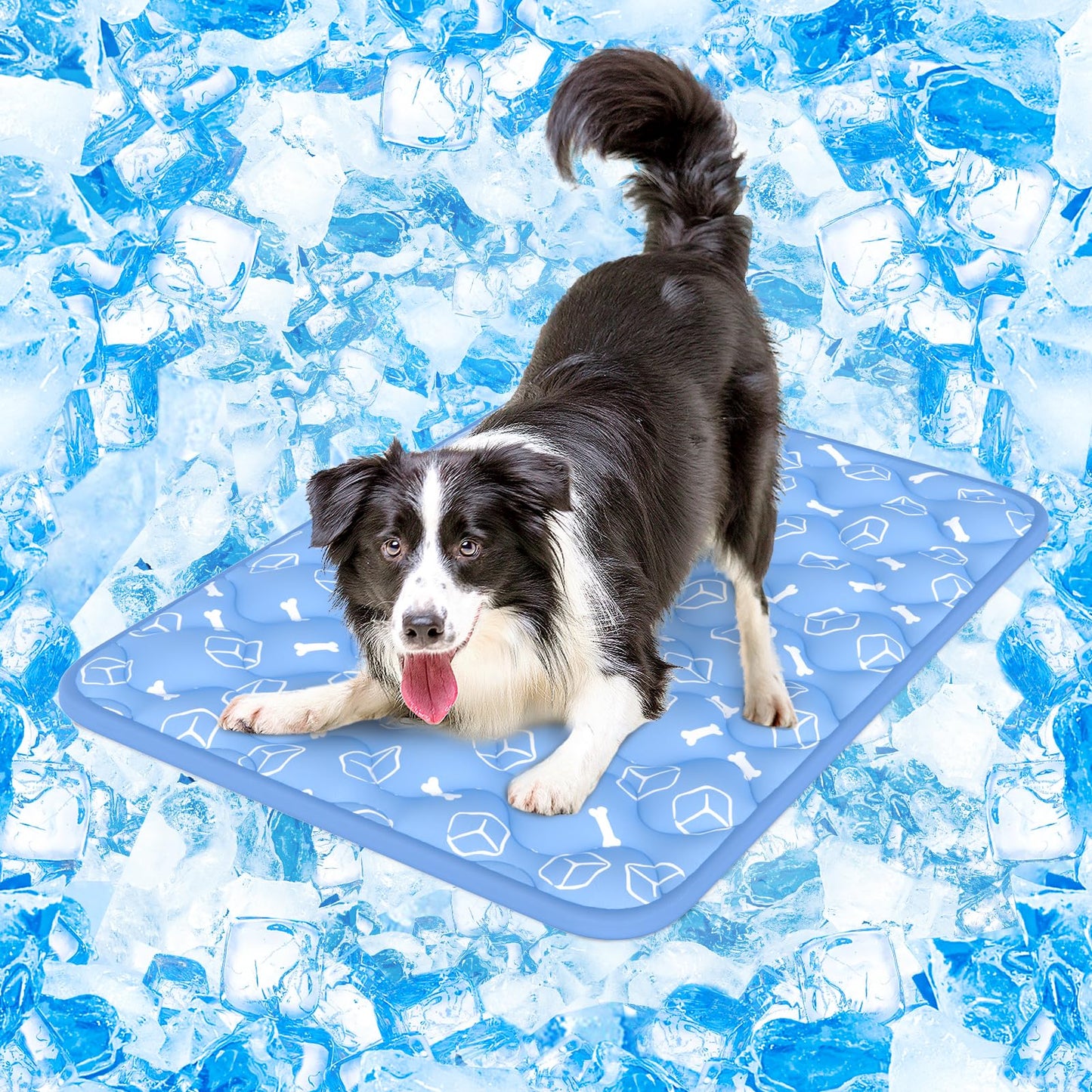 Cooling Dog Mat Arc-Chill Breathable Crate Pad Blue Green
