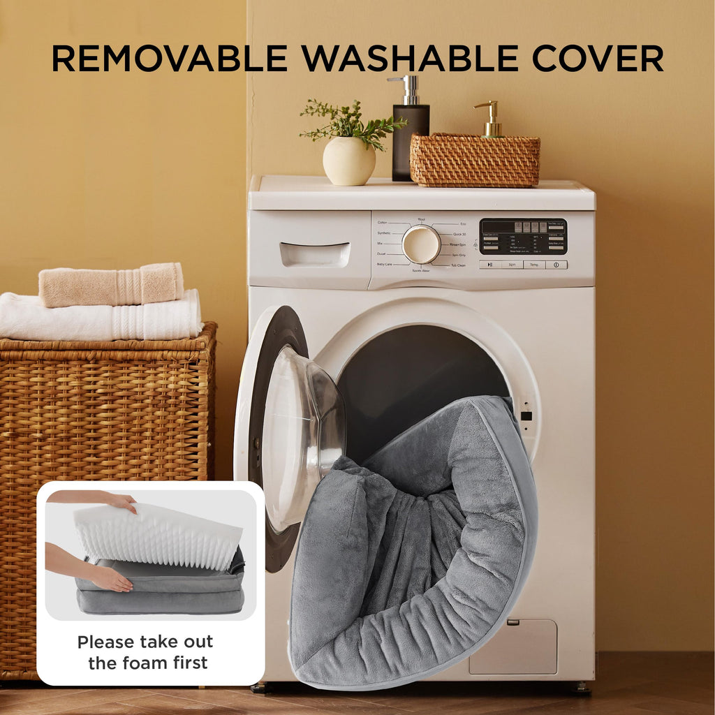 Bedsure Orthopedic Dog Bed - Washable Bolster Dog Cat Sofa Beds, Supportive Foam Pet Couch Bed with Removable Washable Cover, Waterproof Lining and Nonskid Bottom